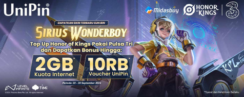 Dapatkan Skin Terbaru Sun Bin dengan Top Up Honor of Kings Pakai Pulsa Tri!